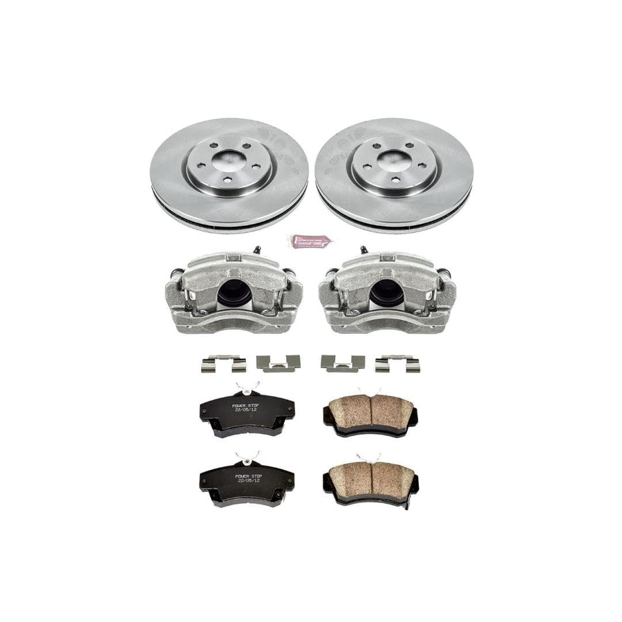 Power Stop Autospecialty KCOE1706 1-Click OE Replacement Brake Kit with Calipers For Chrysler PT Cruiser 2003-2009, Dodge Neon 2003-2005 [Model Specific]