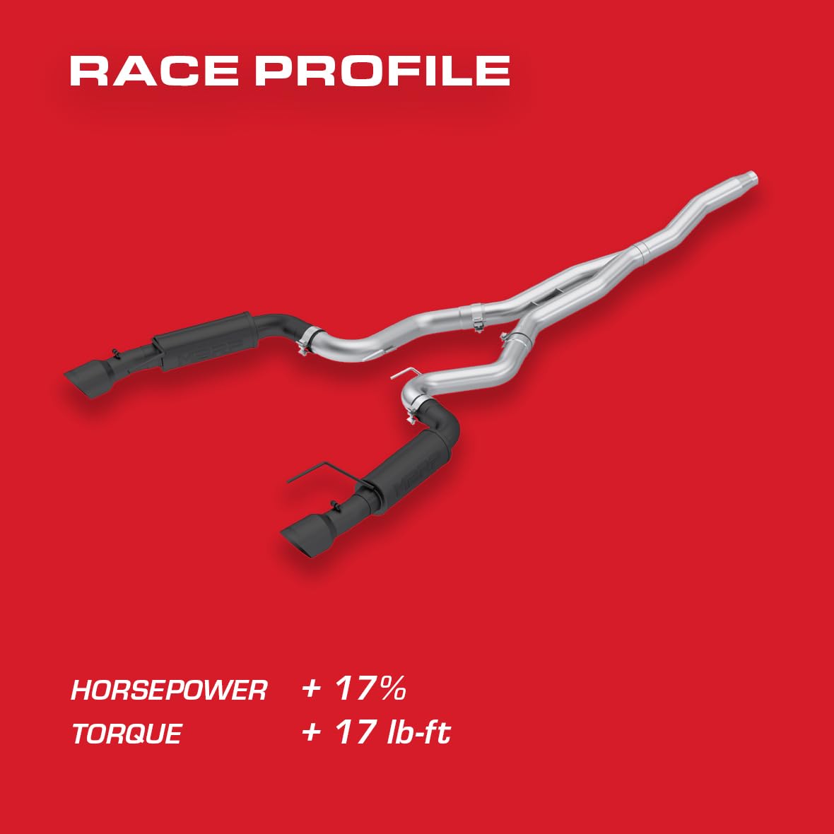 3" MBRP Cat Back, Dual Split Rear, Race Version Exhaust System with 4.5" Tips (Black Coated)