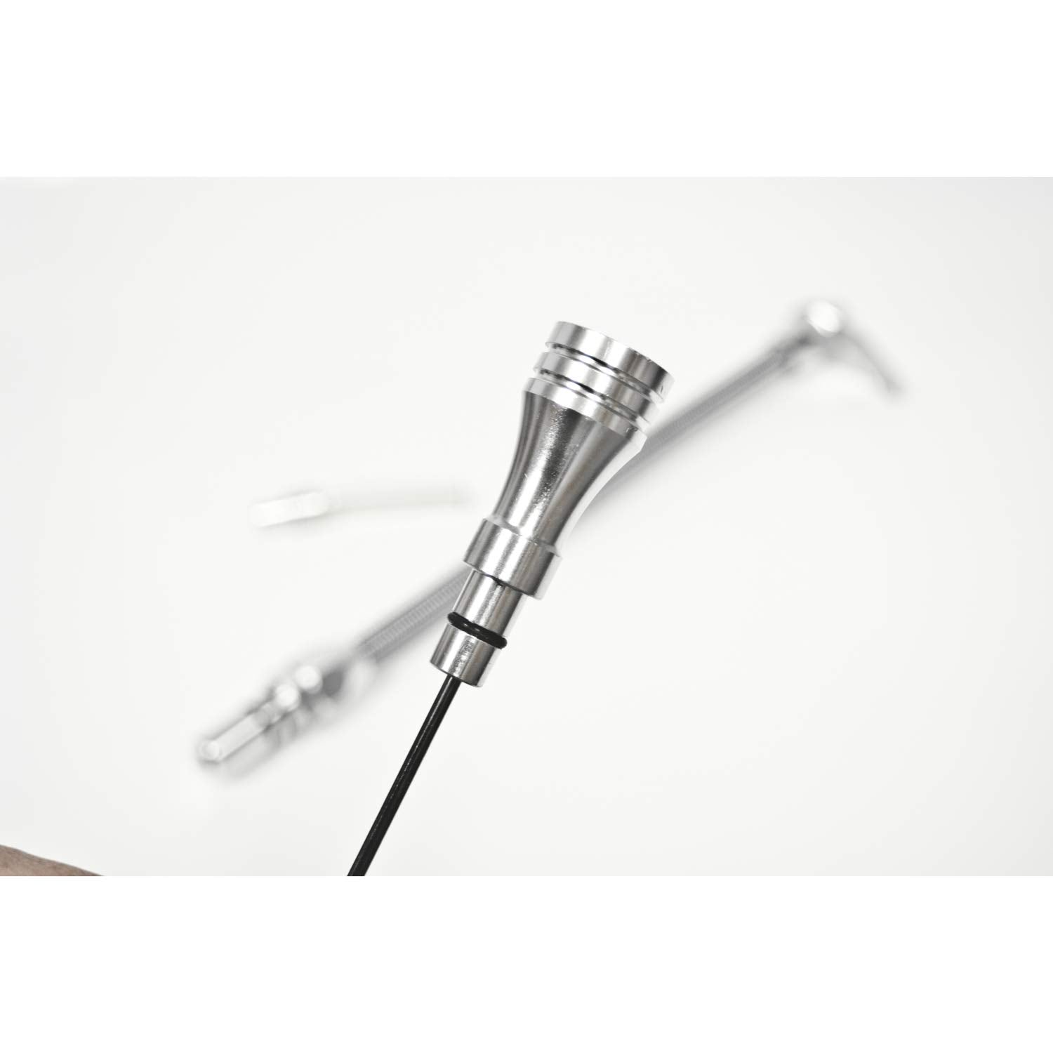 B&M 22166 Aluminum Braided Bell Housing Mount Transmission Dipstick for GM Turbo 400 Transmission