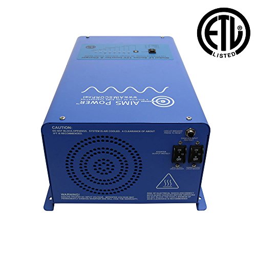 3000 Watt AIMS Power 12 VDC Pure Sine Inverter Charger 120 VAC Output 100A Charger 30A Transfer Switch ETL Cert to UL458 Standards PICOGLF30W12V120V