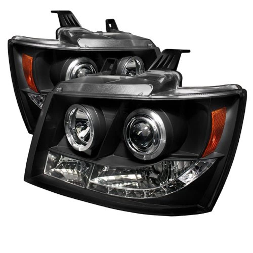 Chevy Suburban 1500/2500 07-14 / Spyder Tahoe 07-14 / Avalanche 07-14 Projector Headlights - LED Halo - LED ( Replaceable LEDs ) - Black - High H1 (Included) - Low H1 (Included)
