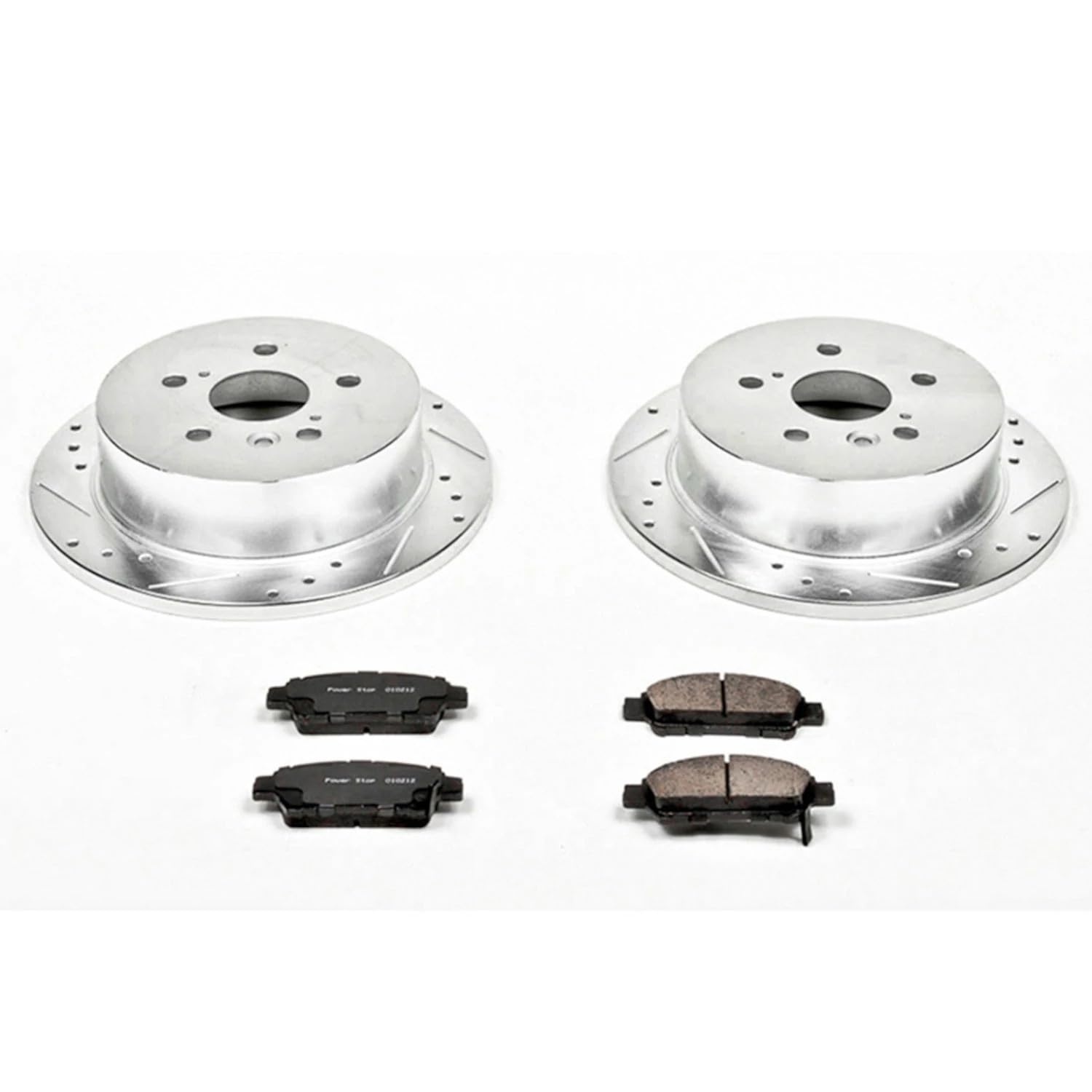 Power Stop K5498 Rear Brake Pads Z23 Carbon Fiber with Drilled & Slotted Brake Rotors Kit For Toyota Sienna 2004-2010 [Model Specific]