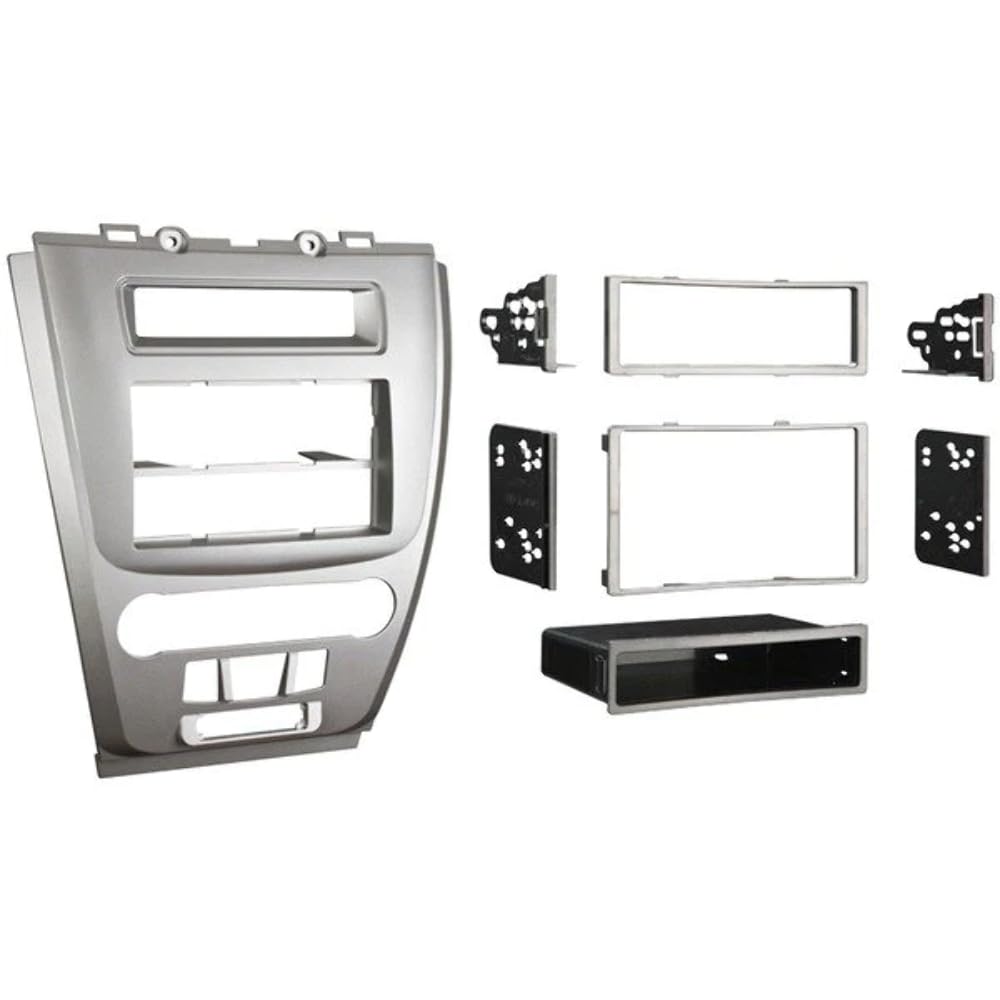 Metra Single or Double DIN 99-5821S Installation Dash Kit for 2010 Ford Fusion and Mercury Milan, Silver