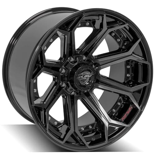 22x12 4PLAY Wheel for F250 F350 8-170 Trucks Brushed Black Wheel 4P80R, 4P80R-22120-8170-44BBT