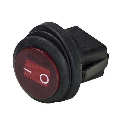 Rocker Switch HEISE - Illuminated Red Round - 5-Pack