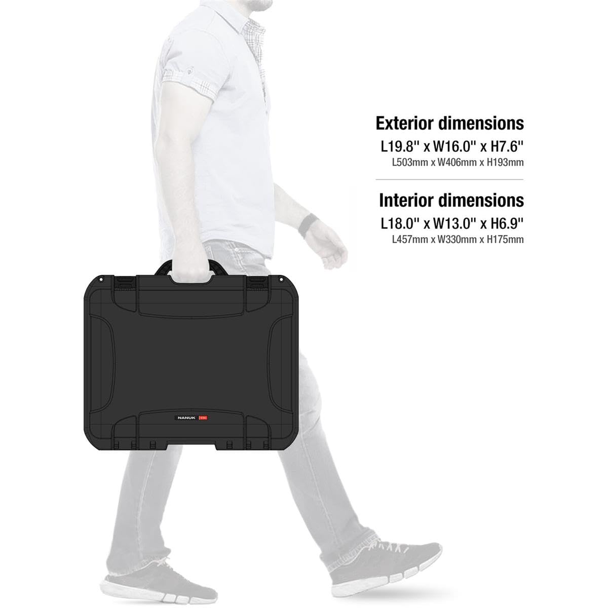 Waterproof Hard Case Nanuk 930 with Foam Insert for DJI RSC 2/RSC 2 Pro Combo, Black
