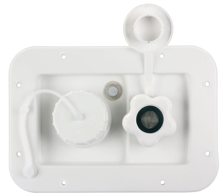 B&B Molders, City/Gravity Water Fill Dish 94222 with Plastic Check Valve – Polar White, Leak-Tested UV-Stable Acrylonitrile Construction, OEM Replacement – Made in USA