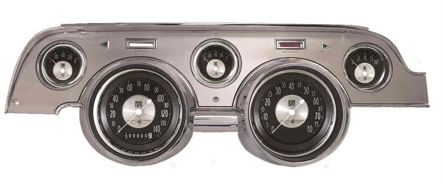All American Tradition Classic Instruments MU67ATBA 5 Gauge Package Brushed Bezel Fits 1967 Mustang