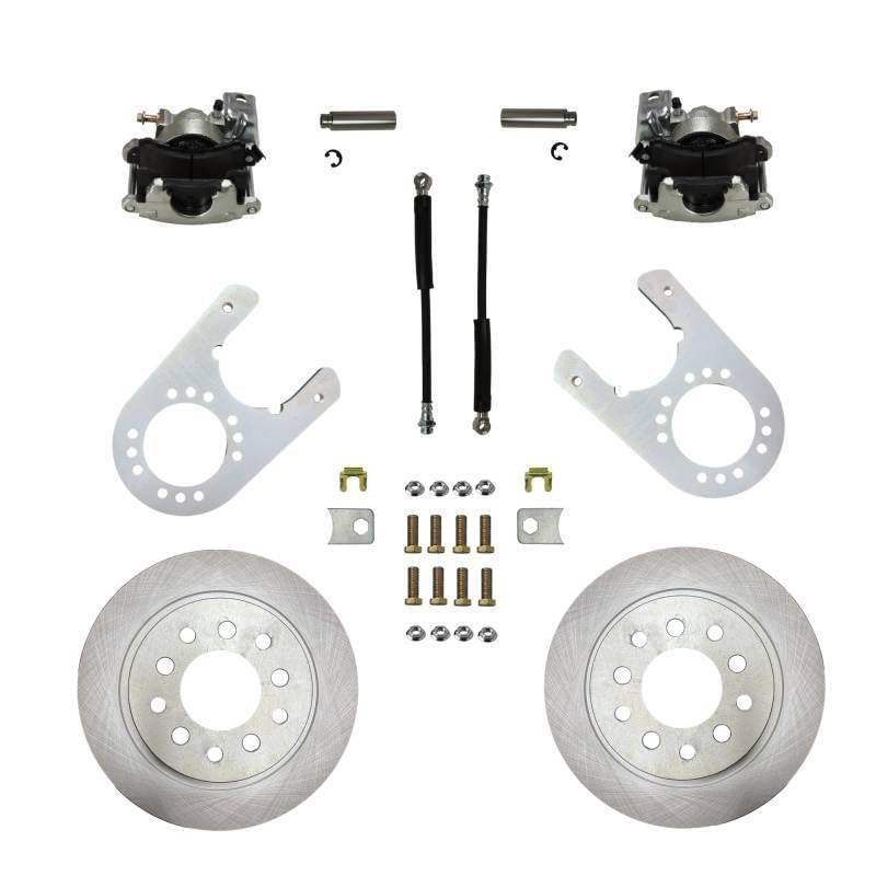 Leed Brakes Brake System, Rear Disc Conversion, 1 Piston Caliper, 11.5 in Rotors, Iron, Natural, compatible with GM Fullsize Truck 1988-98, Kit