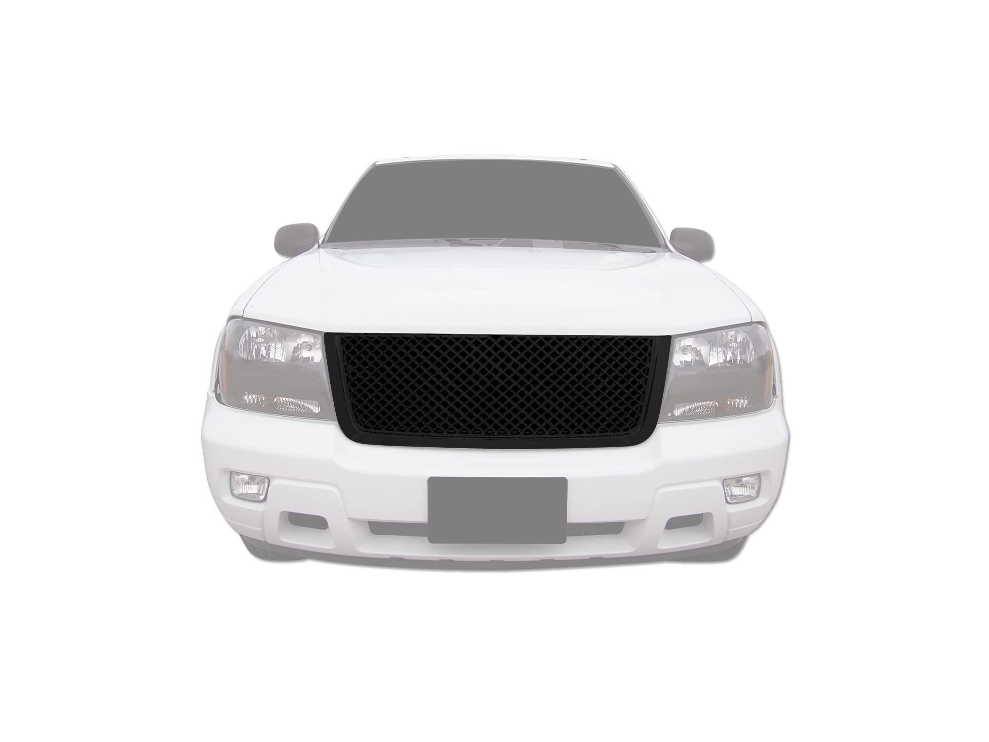 Mesh Front Hood Grille Armordillo USA 7147461 - Gloss Black Fits 2006-2009 Chevy Trailblazer