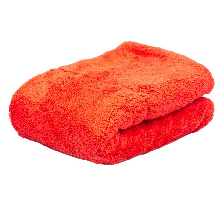 Big Red Maxshine Microfiber Towel (1000GSM) - Large Plush, Rinse-Free, Double-Sided Detailing for Cars (20”x28” / 51x71cm), Professional Auto Detailing Towel