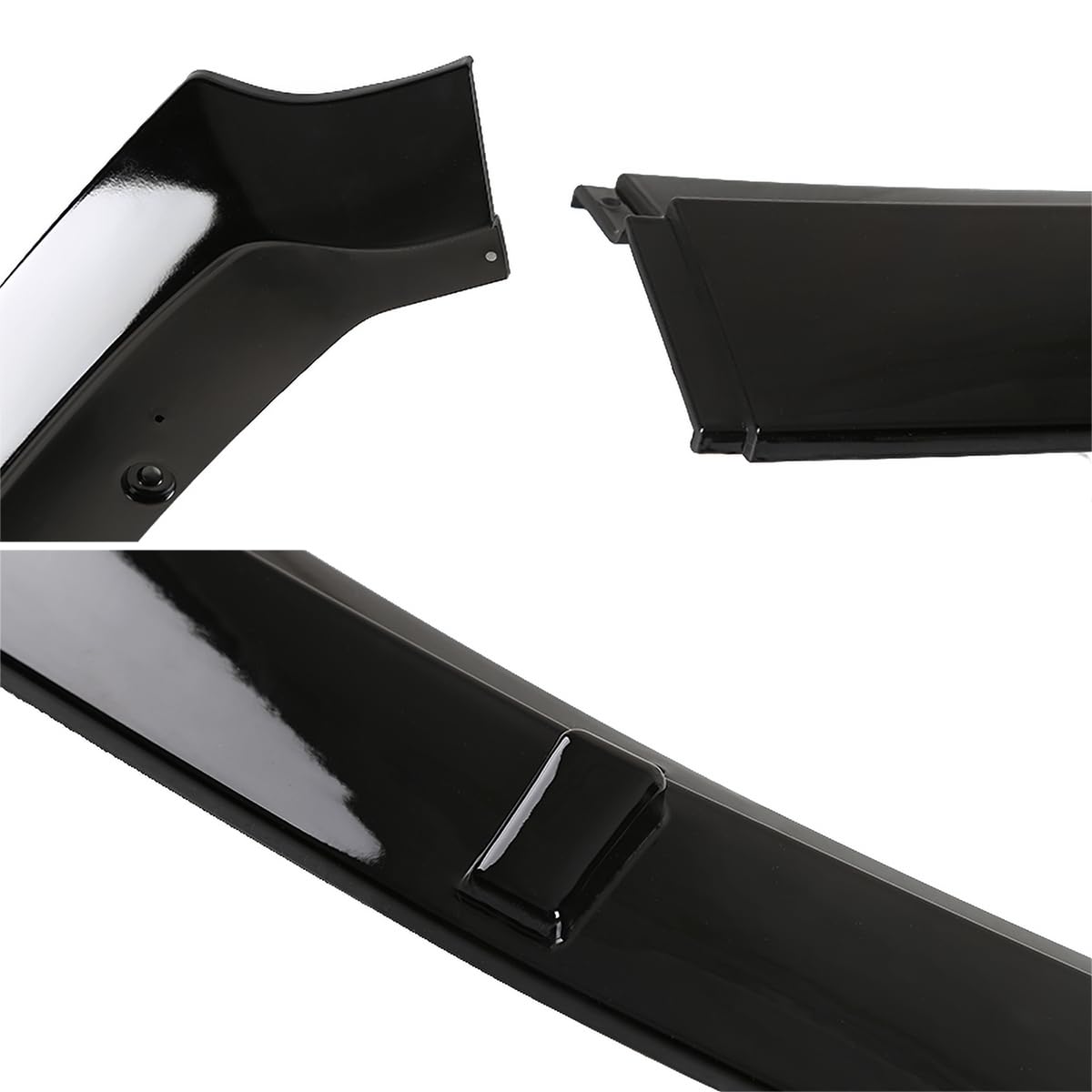 Front Bumper Lip Spoiler Splitter Spec-D Tuning Glossy Black 3PC Compatible with 2015-2020 Ford Mustang