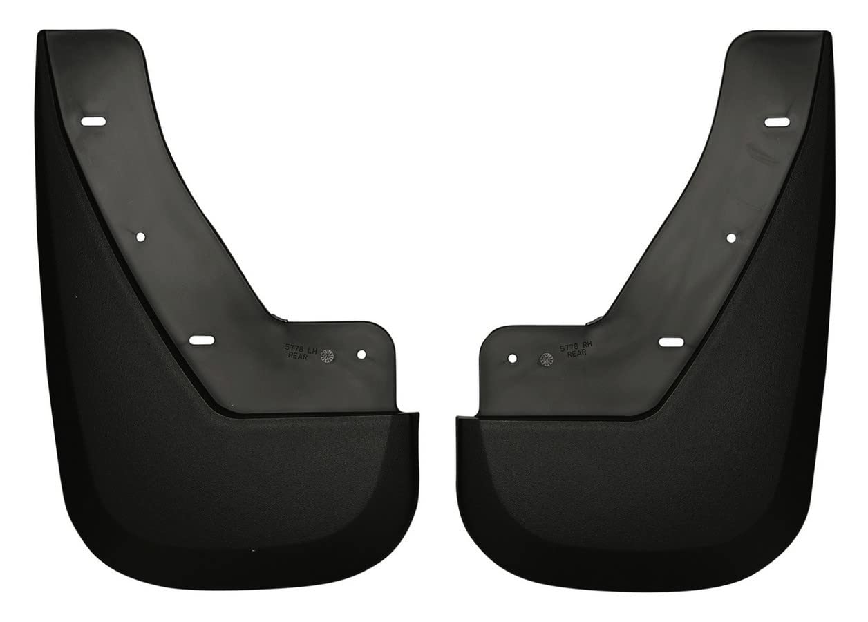 Rear Mud Guards - Husky Liners | 2007-2014 Cadillac Escalade/Chevrolet Tahoe/GMC Yukon Denali w/o Dual Exhaust, Rear Set - Black, 2 Pc. | 57781