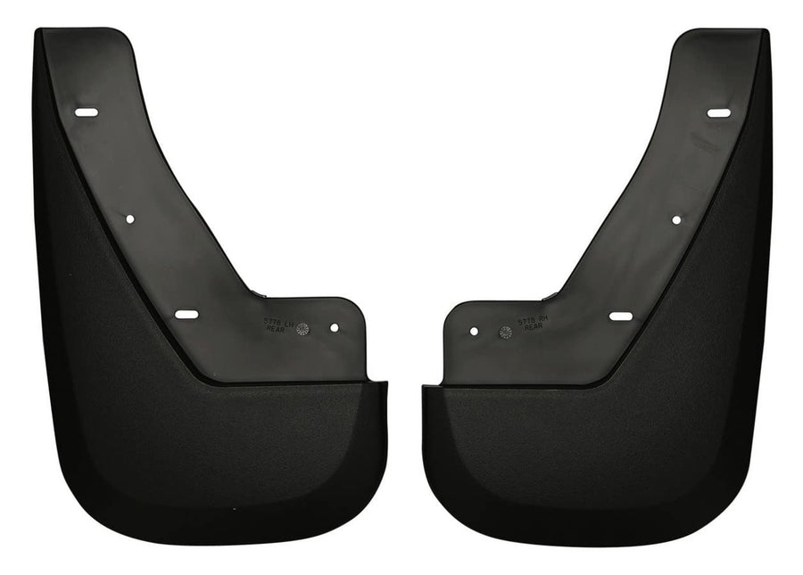 Rear Mud Guards - Husky Liners | 2007-2014 Cadillac Escalade/Chevrolet Tahoe/GMC Yukon Denali w/o Dual Exhaust, Rear Set - Black, 2 Pc. | 57781