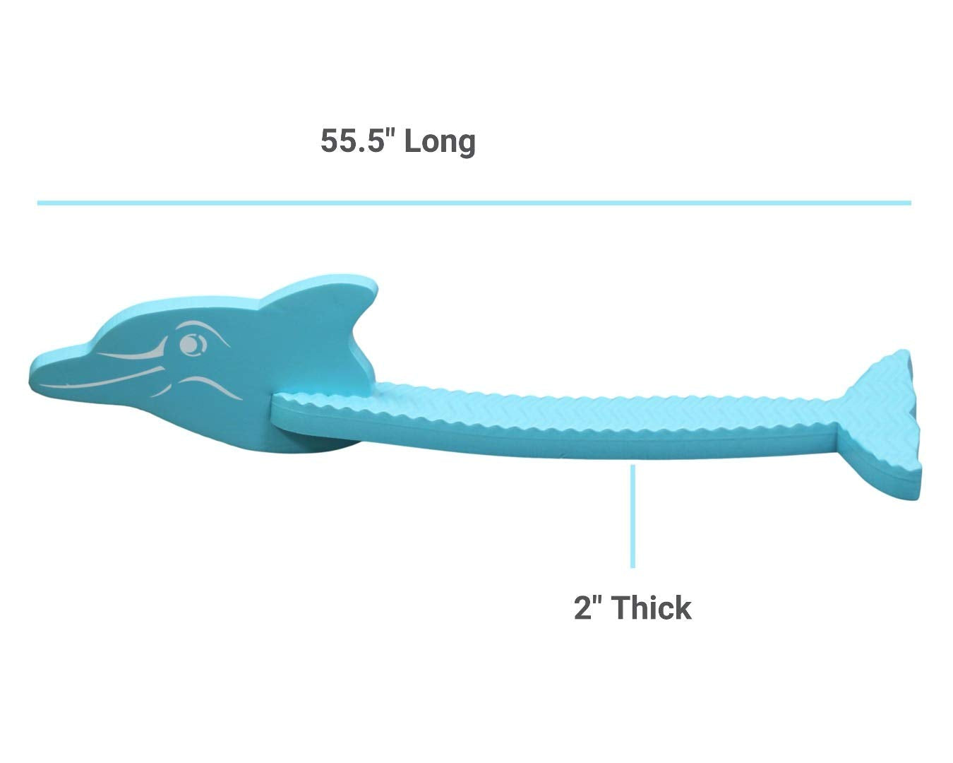 Aqua Lily Pad Vinyl Coated Dolphin Waterproof Swimming Pool Noodle Toy Foam Float with Anti Slip Texture for Kids and Toddlers, Aqua Marine