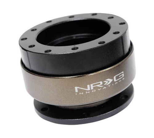NRG Innovations Gen 2.0 NRG-SRK-200-1BK Steering Wheel Quick Release Adapter 6-Hole, Black Body/Chrome Ring SFI SPEC 42.1, 5" Shorter than standard Quick Release