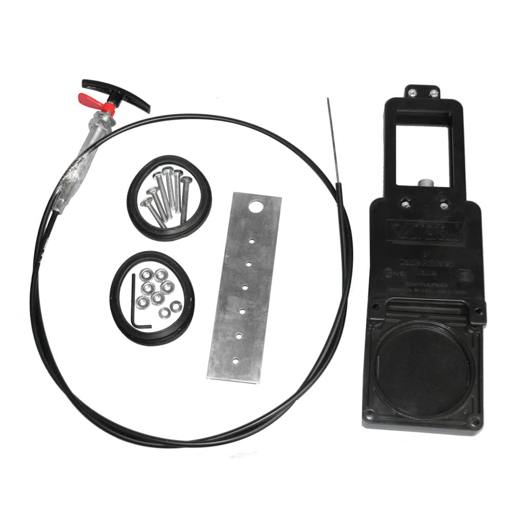 Flexible Cable Kit Valterra-TC372 with 3" Valve, Mess-Free Waste Valve for RV's, Campers, Trailers, Black ( universal fit)