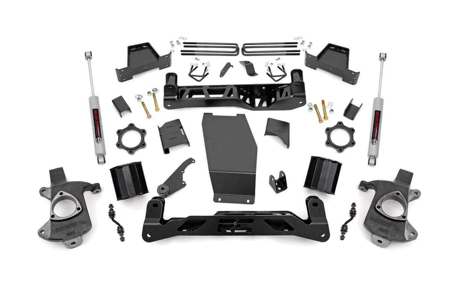 Rough Country 6" Suspension Lift Kit with N3 Shocks/Strut Spacers for Chevy Silverado & GMC Sierra 1500 (2014-2018 w/Stock Cast Alu or Stamped Steel Control Arms)