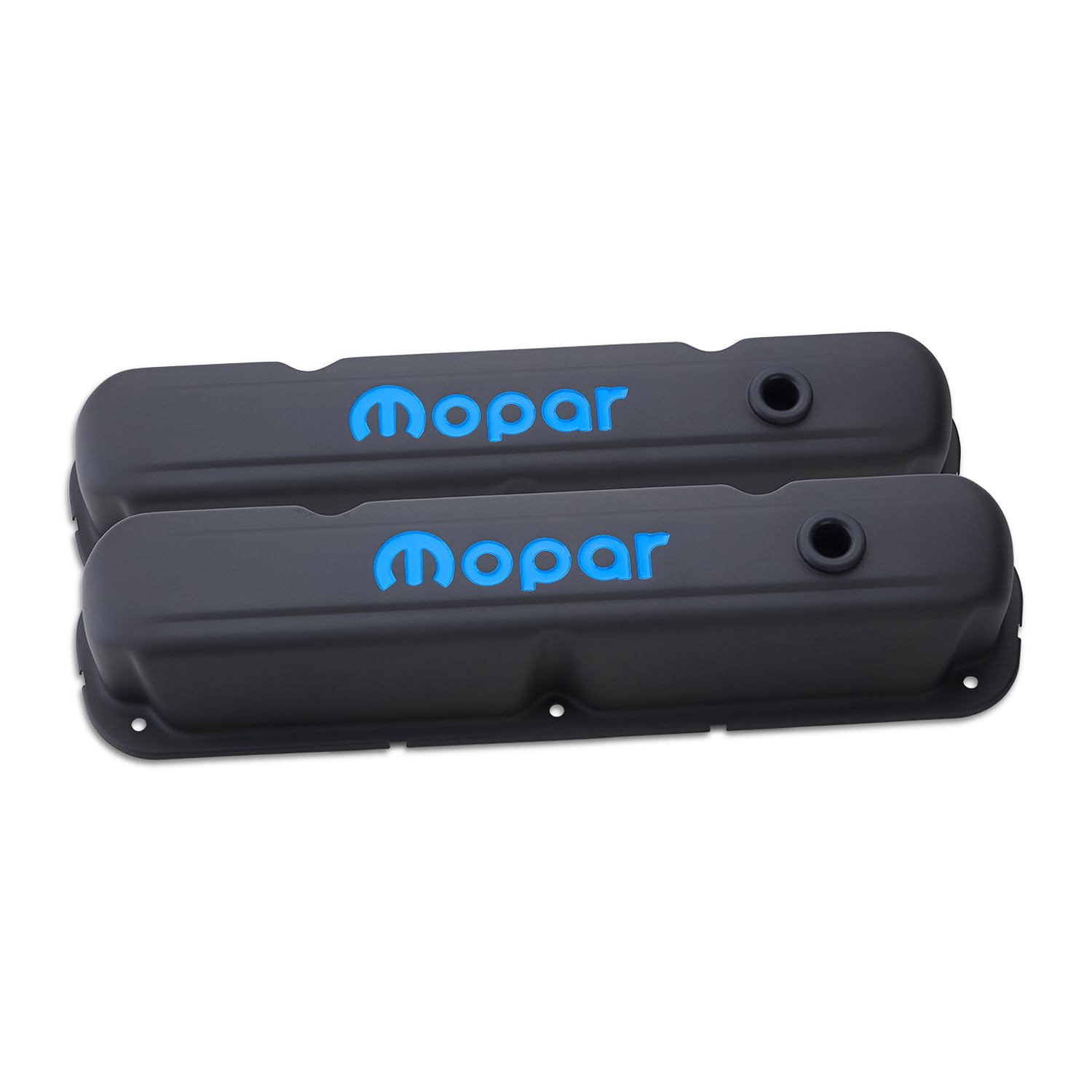 Proform Tall Valve Cover, Baffled, Breather Hole, Mopar Logo, Steel, Black Crinkle