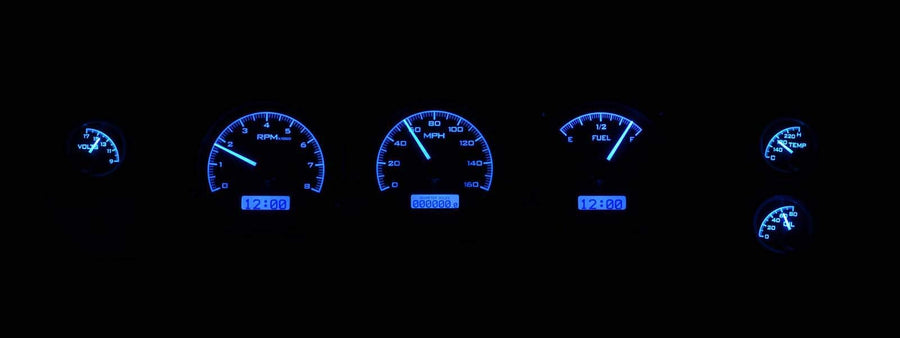 Dakota Digital 70-72 Chevy Chevelle SS VHX-70C-CVL-K-B Analog Dash Gauges Black Alloy Blue EL Camino