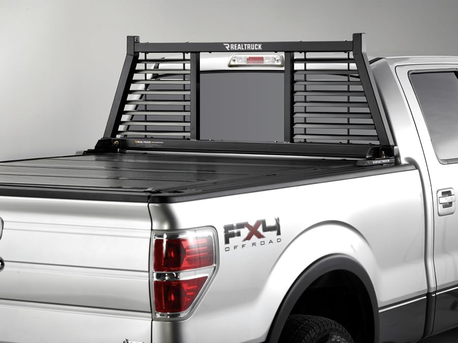 BACKRACK RealTruck Half Louvered Rack Frame Only | Black, No Drill | 148LV | 2001-2025 Chevrolet/GMC Silverado/Sierra 2500/3500HD; 2017-2025 Dodge RAM 1500/2500/3500; 2004-2025 Nissan Titan & Others