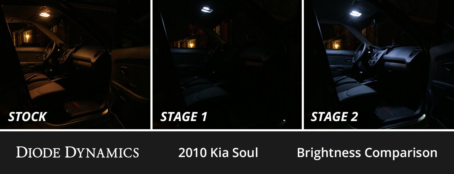 Diode Dynamics interior bulb pack LED compatible with Kia Soul 2014-2019, Stage 1