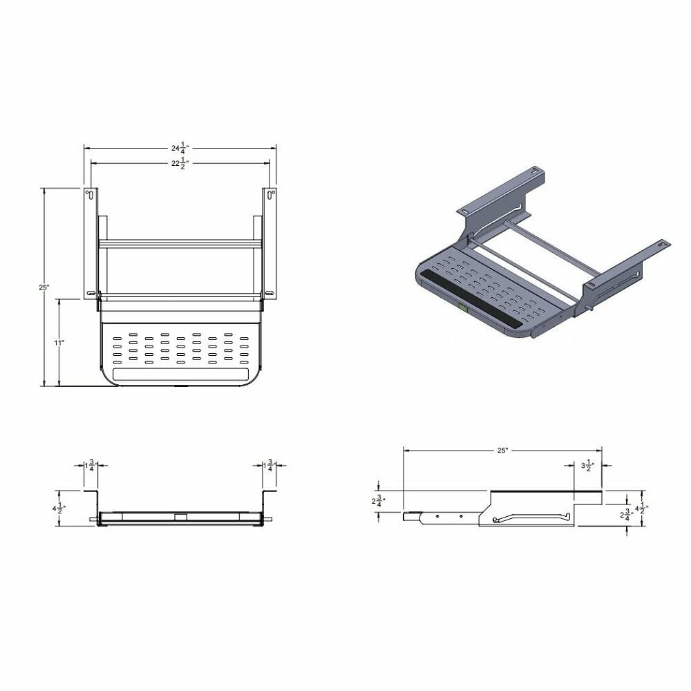 Manual RV Step Stromberg Carlson SMFP-1220 – Foldable Camper Stairs for Trailer, Portable Single Pull Out Platform for RV, Rust Resistant Construction, Exterior Camper Step, 20" Wide Non-Skid Design