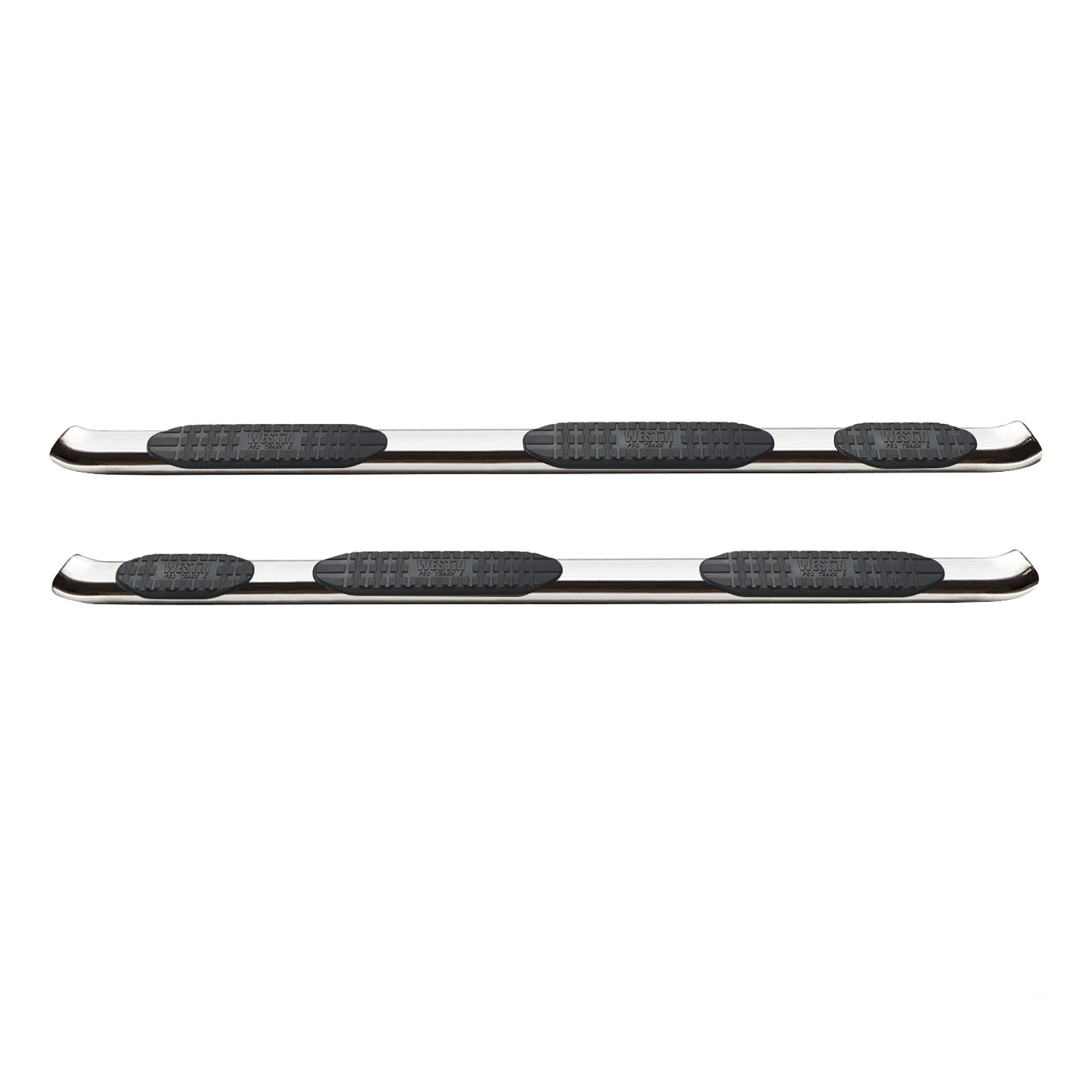 Westin PRO TRAXX 5 Oval Wheel to Wheel Nerf Bars fits 2019-2025 Ram 1500 6'5" Quad Cab Bed (Exc 1500 Classic) Stainless Steel Pair