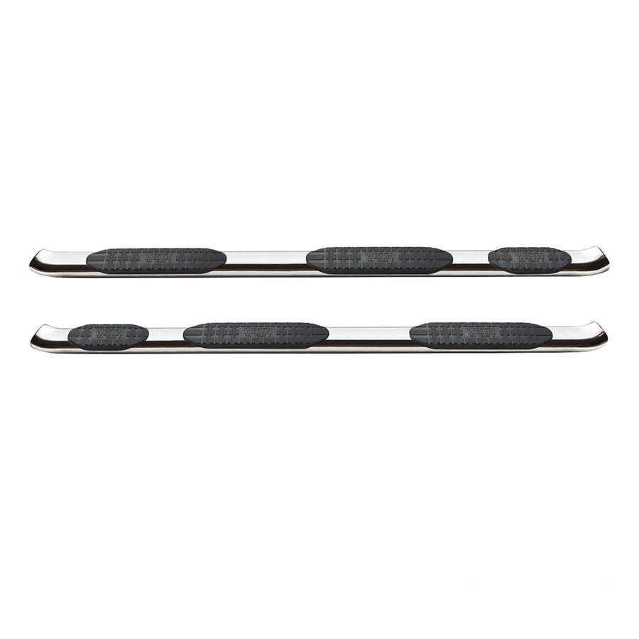 Westin PRO TRAXX 5 Oval Wheel to Wheel Nerf Bars fits 2019-2025 Ram 1500 6'5" Quad Cab Bed (Exc 1500 Classic) Stainless Steel Pair