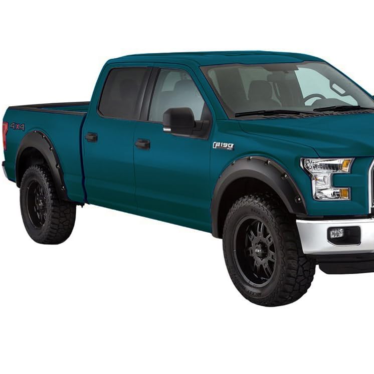 Fender Flares Black Horse Riveted Style Compatible with 2015-2017 Ford F-150-FF-FOF1-SM-PKT