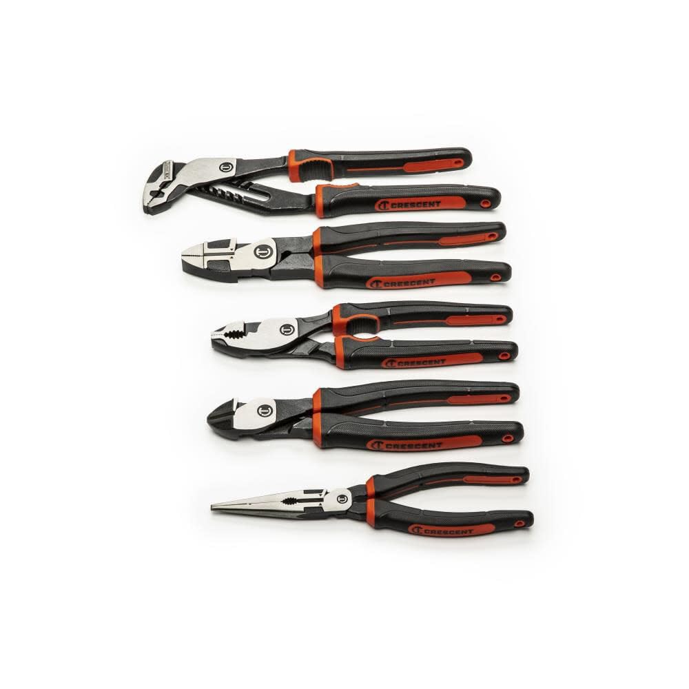 Z2 5Pc Mixed Dual Material Plier Set Crescent (Z2SET5CG-06)