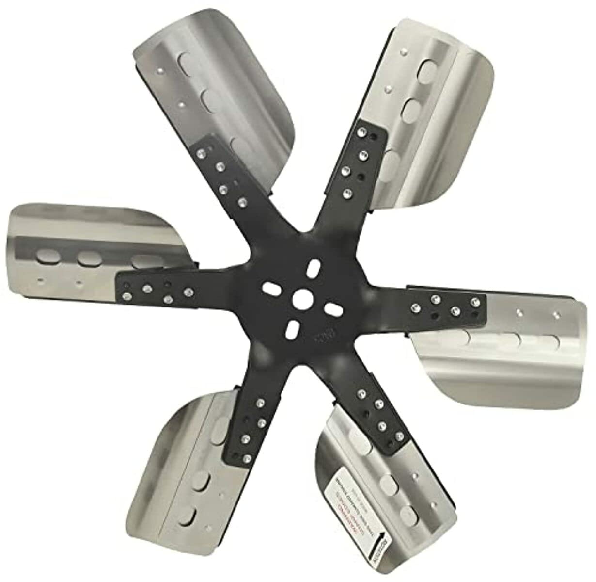 17018 Derale 18" Heavy Duty Stainless Steel Standard Rotation Flex Fan, Black Hub