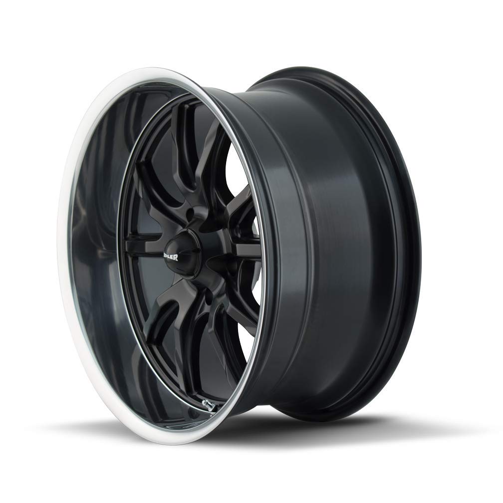 17x8 650, Bolt Pattern: 5x4.5/, Offset: 0, MATTE BLACK/POLISHED LIP, set of 1