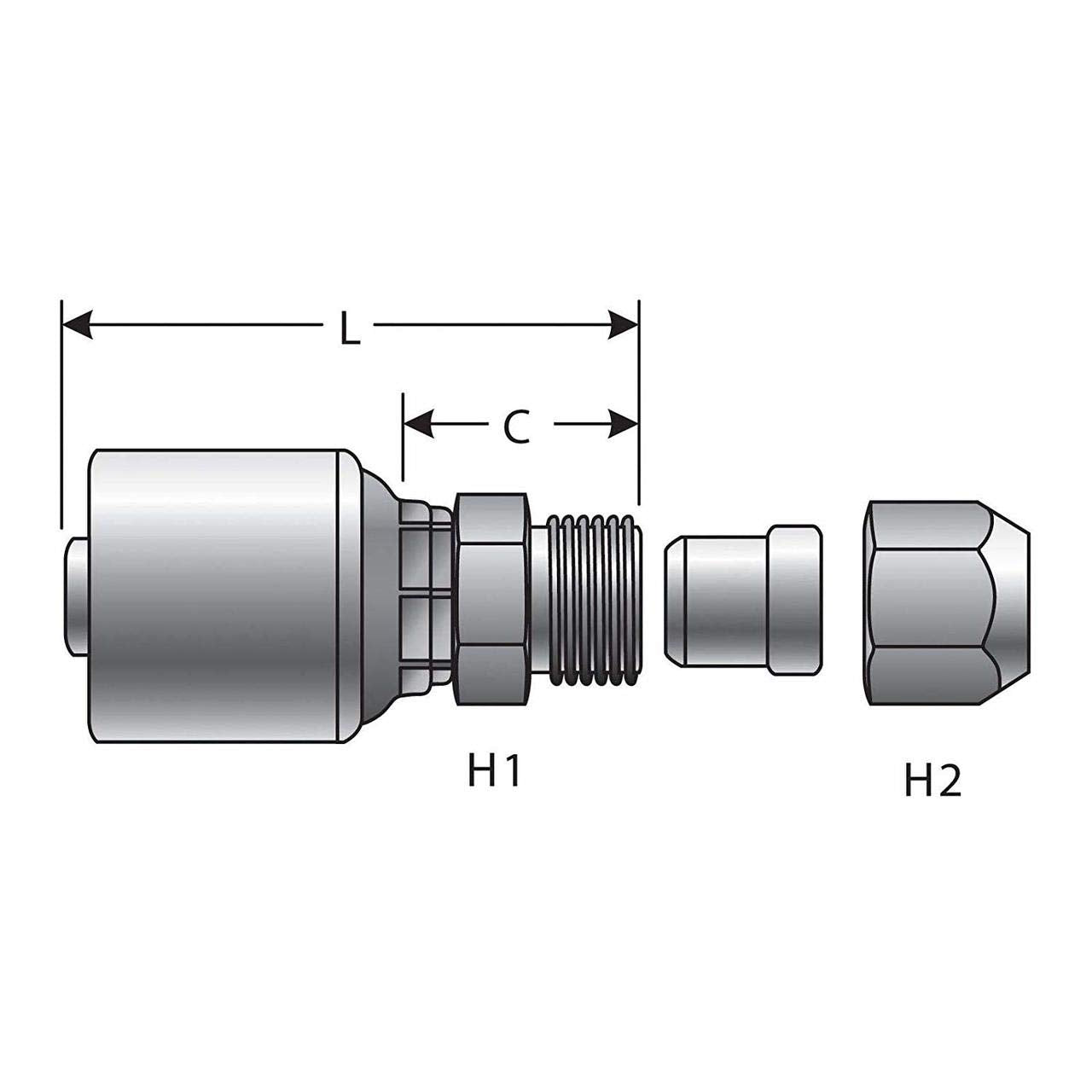 MegaCrimp SAE Male Flareless Assembly