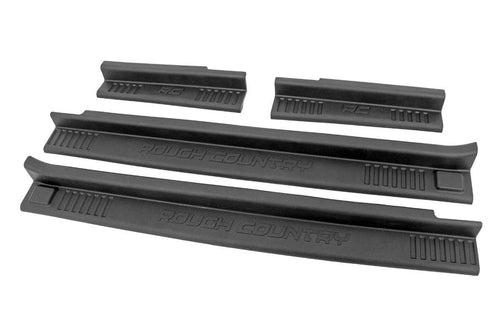 Rough Country Entry Guards Front and Rear for 2007-2018 Jeep Wrangler JK - 10567 Black
