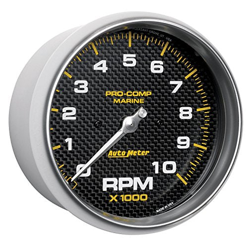 Tachometer, AutoMeter Gauge, 5", 10K RPM, Marine Carbon Fiber (200801-40), Multi