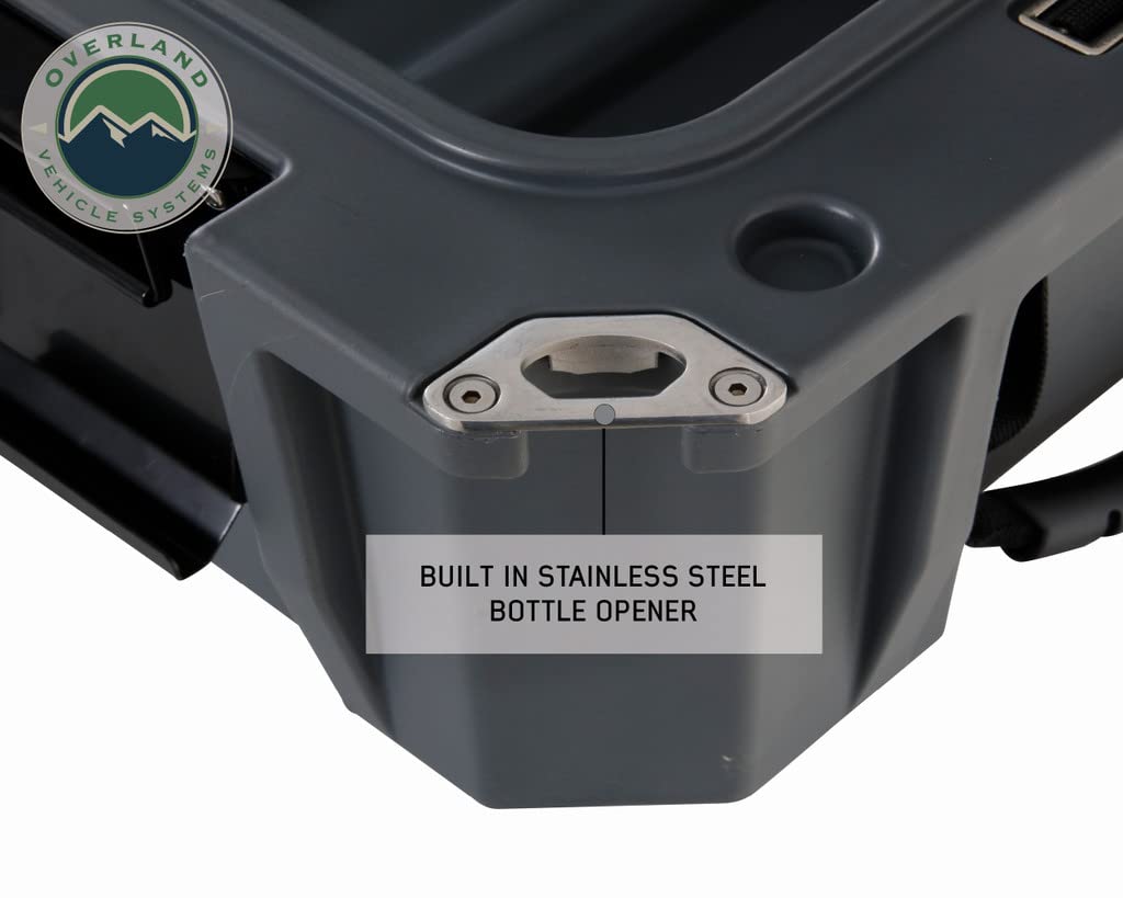 D.B.S. Overland Vehicle Systems 95 QT Dry Box Storage with Drain and Bottle Opener | Dark Grey | Waterproof Sealing | Heavy Duty Latches | 40100011