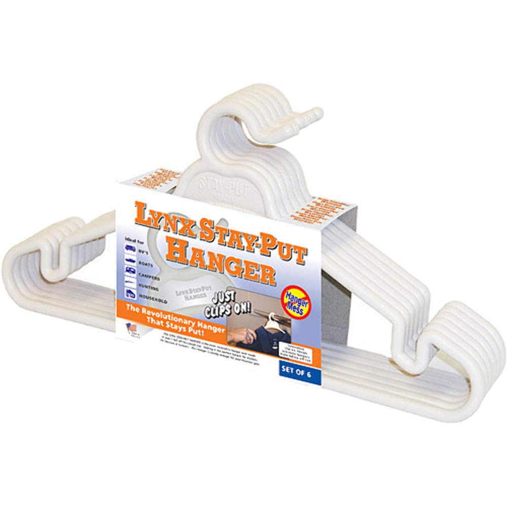Lynx Tri-Lynx 1200W Stay-Put Hanger (6 pack), White