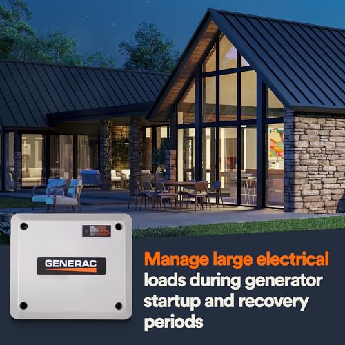 7000 Generac 50 Amp Load Manager - Efficient Load Prioritization and Wire-Free Technology for Reliable Power Management - Lock-Feature and LED Status Display for Convenient Operation - Gray