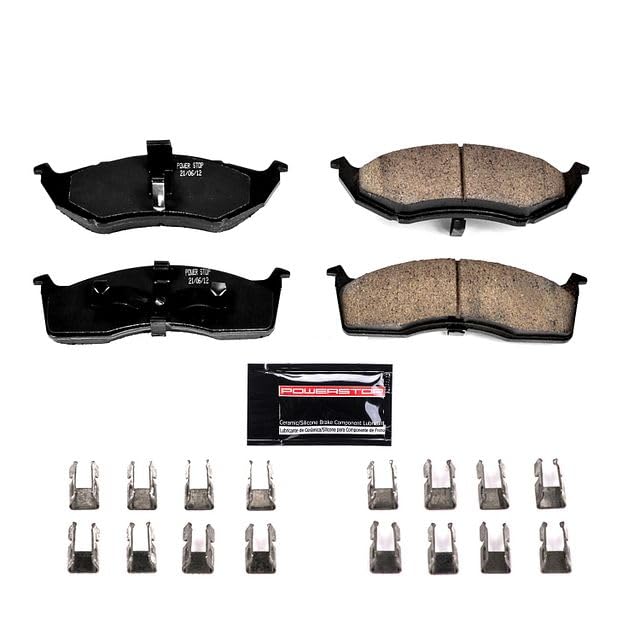 Power Stop Z23-730 Z23 Sport Carbon Fiber Infused Ceramic Brake Pads with Hardware For 300M, Concorde, Intrepid, Intrepid, Neon, Plymouth Neon [Model Specific]