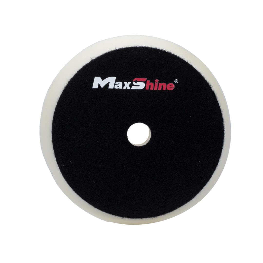 Maxshine 6.2" High Pro Universal White Finishing Foam Pad – Compatible with DA & Rotary Polishers – Professional Pad for Cutting, Polishing & Finishing – Bendable, Washable & Reusable