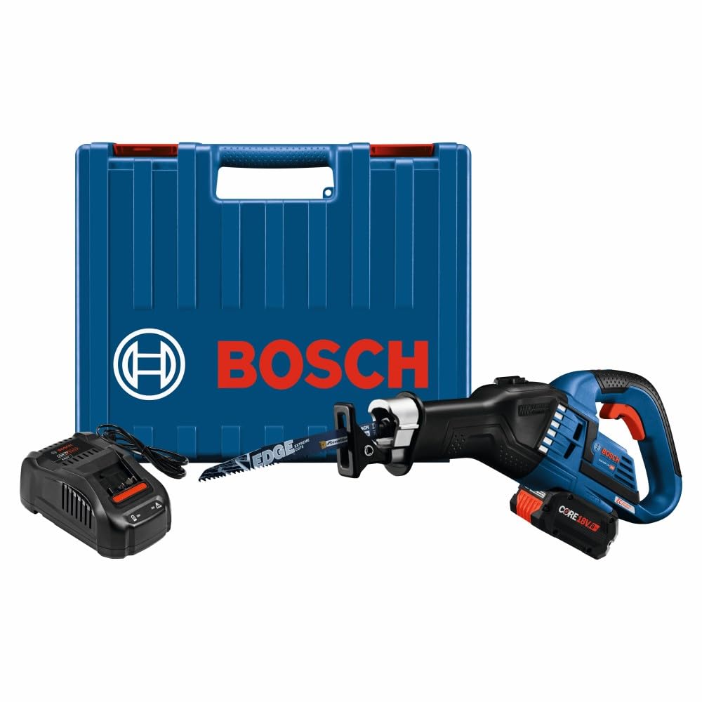 GSA18V-125K14A BOSCH 18V EC Brushless 1-1/4 In.-Stroke Multi-Grip Reciprocating Saw Kit with (1) CORE18V® 8 Ah High Power Battery
