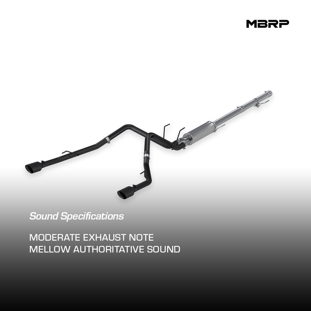 Black Coated MBRP 2 1/2" Dual Split Rear Cat Back through Stock Bumper S5146BLK