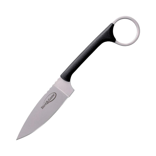 Cold Steel 3.5" Bird & Game Lightweight Durable Japanese AUS8A Stainless Steel Fixed Blade Drop Point Outdoor Hunting Neck Knife, Resistant Secure-Ex Sheath
