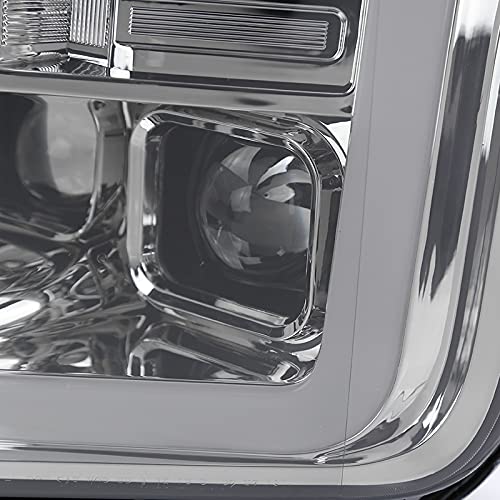 Smoke Sequential Switchback Projector Headlights w/LED Light Bar SPEC-D TUNING Compatible with 2018-2020 Ford F-150, Left + Right Pair Headlamps Assembly