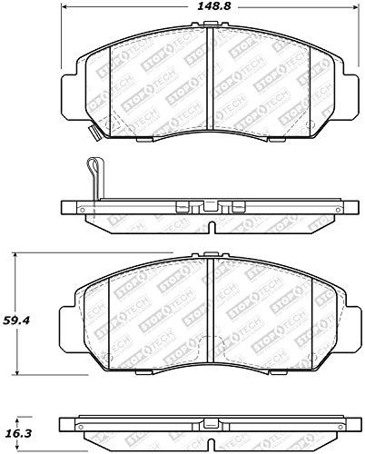 Sport Brake Pads StopTech 309.16080 with Shims and Hardware