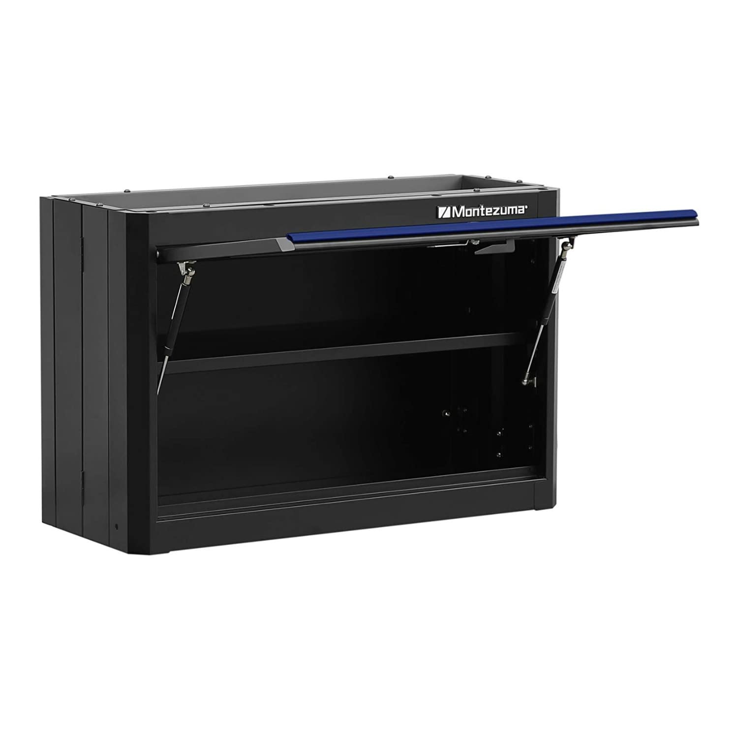 Montezuma Tool Storage Garage System - 30.5 x 12" Locking Single Door Wall Cabinet with Magnetic Latches & Black Powder Coat Finish - BKMG30201WC