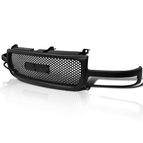 Spec-D Tuning Upper Hood Round Hole Mesh Grill Black Grille Compatible with 1999-2002 GMC Sierra, 2000-2006 GMC Yukon
