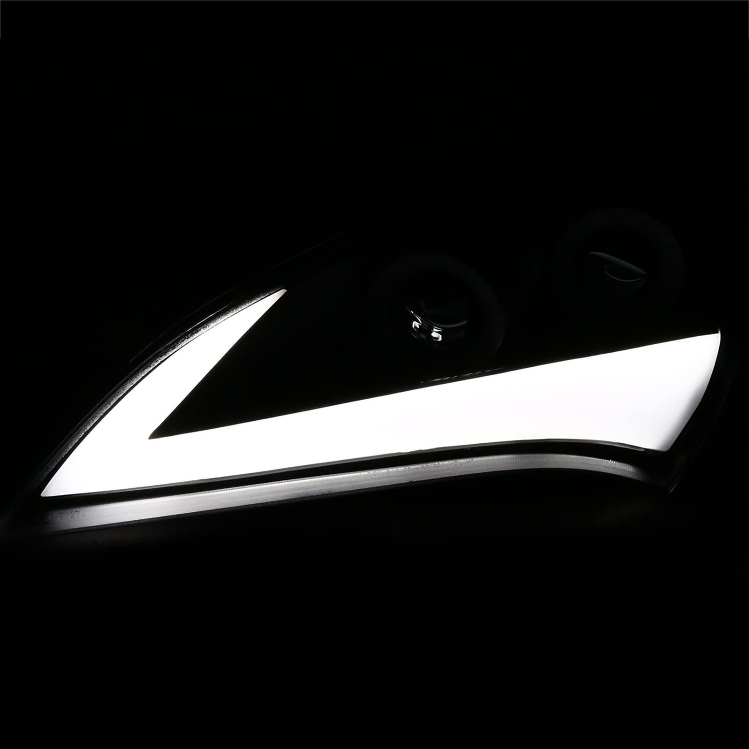 Black LED Light Bar Projector Headlights SPEC-D TUNING w/Sequential Turn Signal Compatible with 2010-2012 Hyundai Genesis Coupe, Left + Right Pair Headlamps Assembly