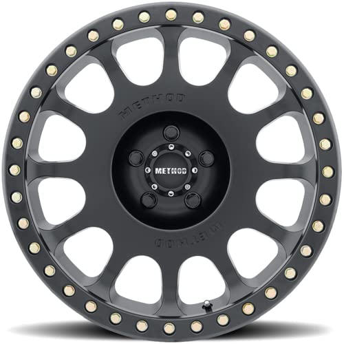 Method Race Wheels 105 Matte Black Beadlock 17x8.5" 5x5.5", 0mm offset 4.75" Backspace, MR10578555500B